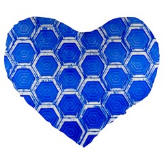 Hexagon Windows Large 19  Premium Flano Heart Shape Cushions