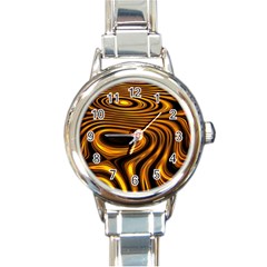 Wave Abstract Lines Round Italian Charm Watch