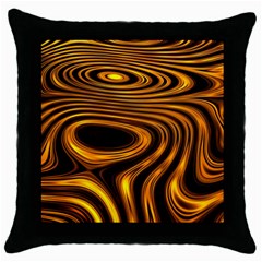 Wave Abstract Lines Throw Pillow Case (black) by Dutashop