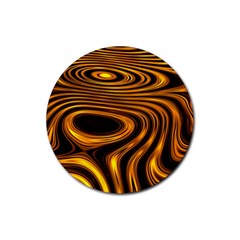 Wave Abstract Lines Rubber Round Coaster (4 Pack) 