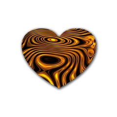 Wave Abstract Lines Rubber Coaster (heart)  by Dutashop