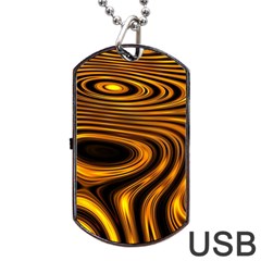 Wave Abstract Lines Dog Tag Usb Flash (one Side) by Dutashop