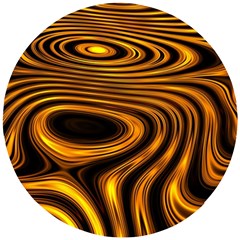 Wave Abstract Lines Wooden Puzzle Round