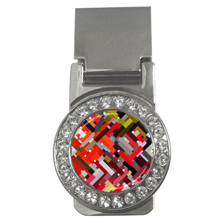 Maze Abstract Texture Rainbow Money Clips (CZ) 