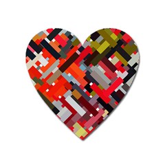 Maze Abstract Texture Rainbow Heart Magnet by Dutashop