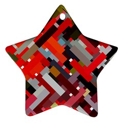 Maze Abstract Texture Rainbow Star Ornament (two Sides) by Dutashop