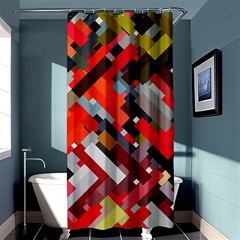 Maze Abstract Texture Rainbow Shower Curtain 36  X 72  (stall)  by Dutashop