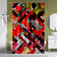 Maze Abstract Texture Rainbow Shower Curtain 48  X 72  (small)  by Dutashop