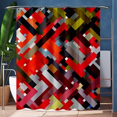 Maze Abstract Texture Rainbow Shower Curtain 60  X 72  (medium)  by Dutashop