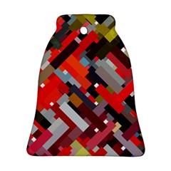 Maze Abstract Texture Rainbow Bell Ornament (two Sides)