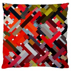 Maze Abstract Texture Rainbow Large Cushion Case (two Sides) by Dutashop