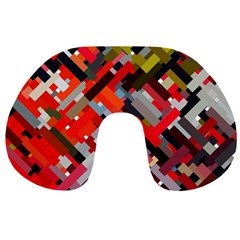 Maze Abstract Texture Rainbow Travel Neck Pillow