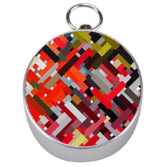 Maze Abstract Texture Rainbow Silver Compasses by Dutashop