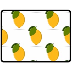 Lemon Fruit Double Sided Fleece Blanket (large)  by Dutashop