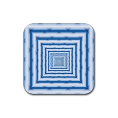 Metallic Blue Shiny Reflective Rubber Coaster (square)  by Dutashop