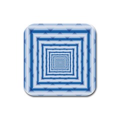 Metallic Blue Shiny Reflective Rubber Square Coaster (4 Pack)  by Dutashop