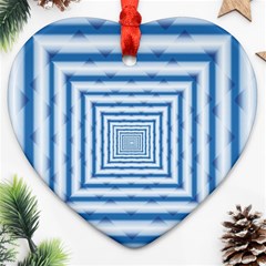 Metallic Blue Shiny Reflective Heart Ornament (two Sides) by Dutashop