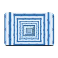 Metallic Blue Shiny Reflective Small Doormat  by Dutashop