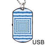 Metallic Blue Shiny Reflective Dog Tag USB Flash (Two Sides) Back