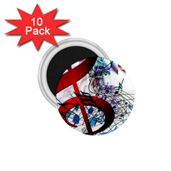 Music Treble Clef Sound 1 75  Magnets (10 Pack)  by Dutashop