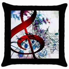 Music Treble Clef Sound Throw Pillow Case (black) by Dutashop