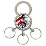 Music Treble Clef Sound 3-Ring Key Chain Front