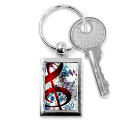 Music Treble Clef Sound Key Chain (rectangle)