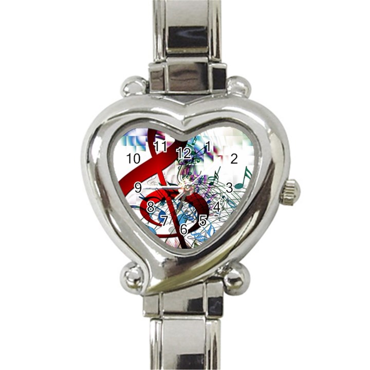 Music Treble Clef Sound Heart Italian Charm Watch