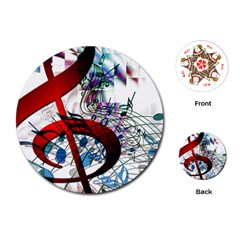 Music Treble Clef Sound Playing Cards Single Design (round) by Dutashop