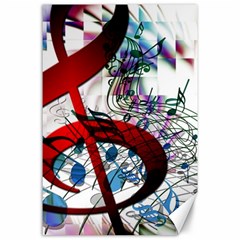 Music Treble Clef Sound Canvas 24  X 36  by Dutashop