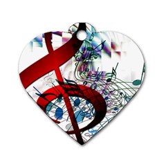 Music Treble Clef Sound Dog Tag Heart (two Sides) by Dutashop