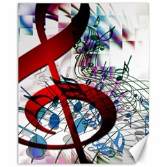 Music Treble Clef Sound Canvas 11  X 14 