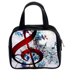 Music Treble Clef Sound Classic Handbag (two Sides) by Dutashop