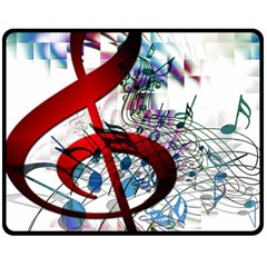 Music Treble Clef Sound Double Sided Fleece Blanket (medium) 