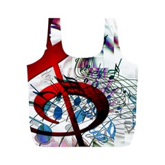 Music Treble Clef Sound Full Print Recycle Bag (m) by Dutashop