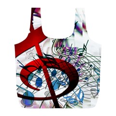 Music Treble Clef Sound Full Print Recycle Bag (l) by Dutashop