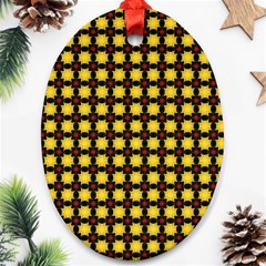 Yellow Pattern Green Ornament (oval) by Dutashop