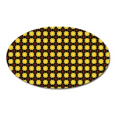 Yellow Pattern Green Oval Magnet by Dutashop