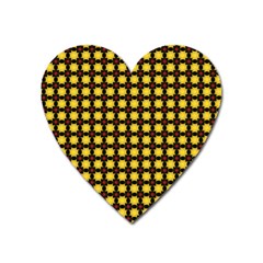 Yellow Pattern Green Heart Magnet by Dutashop