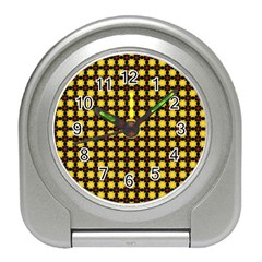 Yellow Pattern Green Travel Alarm Clock