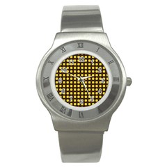 Yellow Pattern Green Stainless Steel Watch by Dutashop