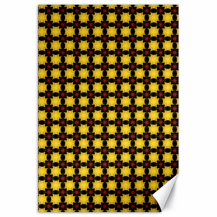 Yellow Pattern Green Canvas 20  x 30 