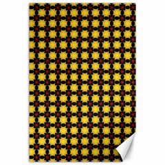 Yellow Pattern Green Canvas 24  X 36 