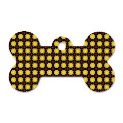 Yellow Pattern Green Dog Tag Bone (one Side)