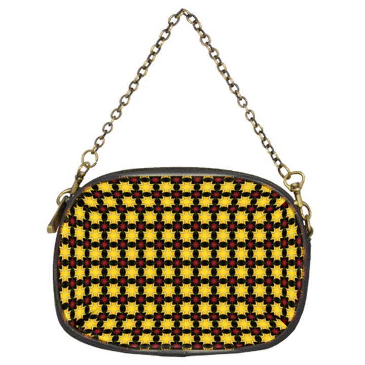 Yellow Pattern Green Chain Purse (Two Sides)