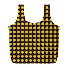 Yellow Pattern Green Full Print Recycle Bag (l) by Dutashop