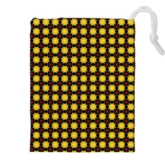 Yellow Pattern Green Drawstring Pouch (4xl) by Dutashop