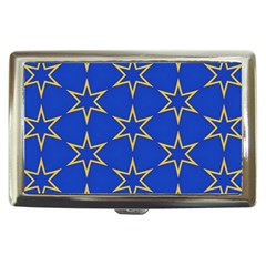 Star Pattern Blue Gold Cigarette Money Case