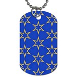 Star Pattern Blue Gold Dog Tag (Two Sides) Front