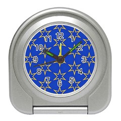 Star Pattern Blue Gold Travel Alarm Clock by Dutashop